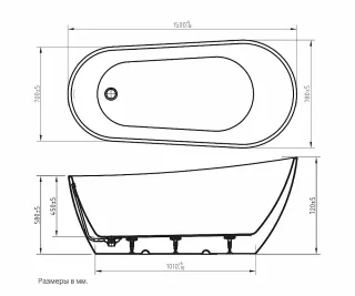 Акриловая ванна ArtMax AM-TITO-1500-780 150x80 см